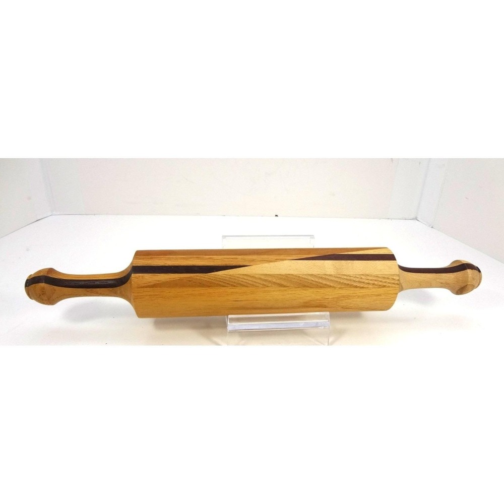 Handcrafted Inlaid Wooden Rolling Pin Farmhouse Kitchen Decor Never Used‎